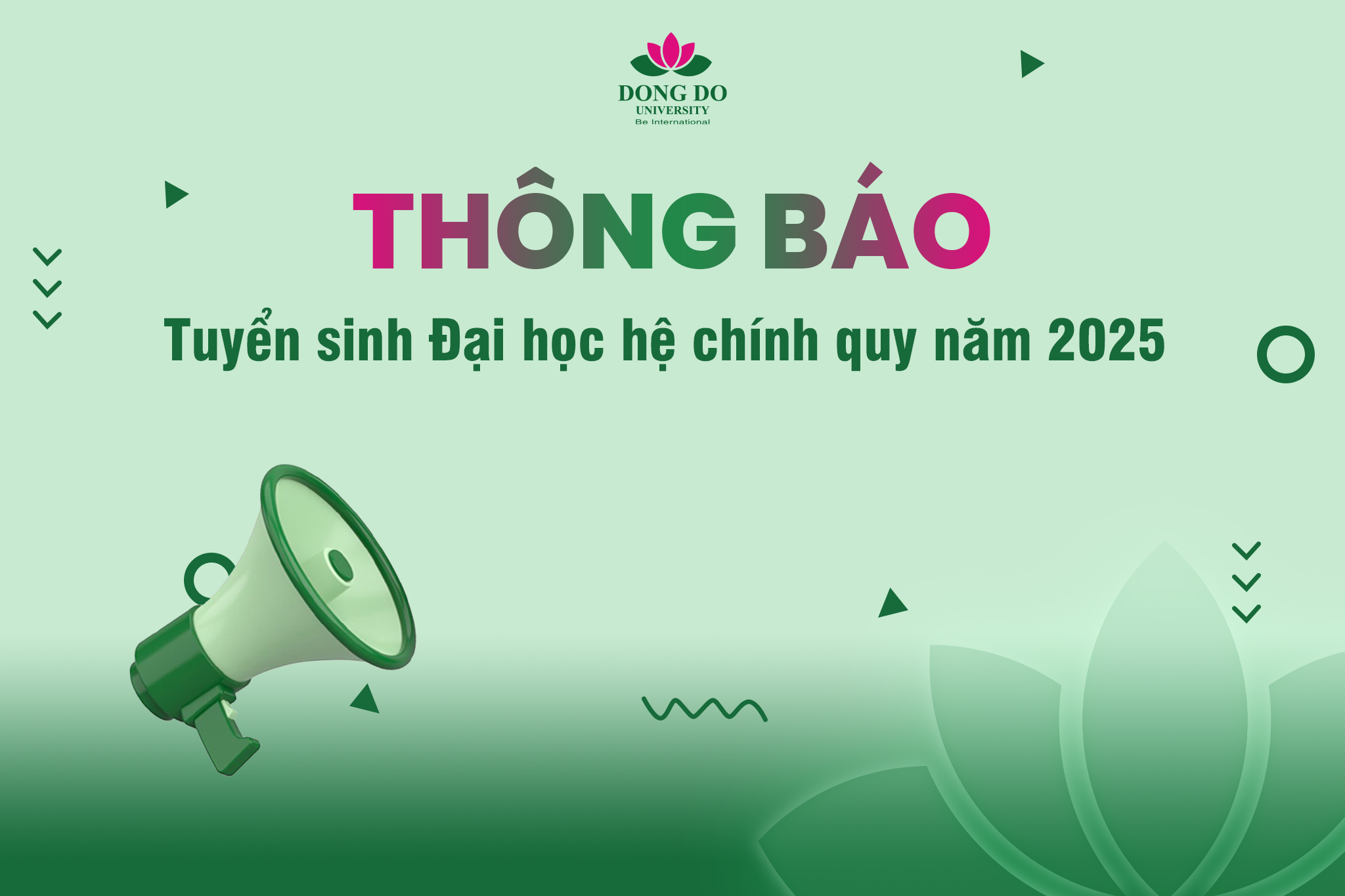 Thông báo tuyển sinh Đại học chính quy năm 2025